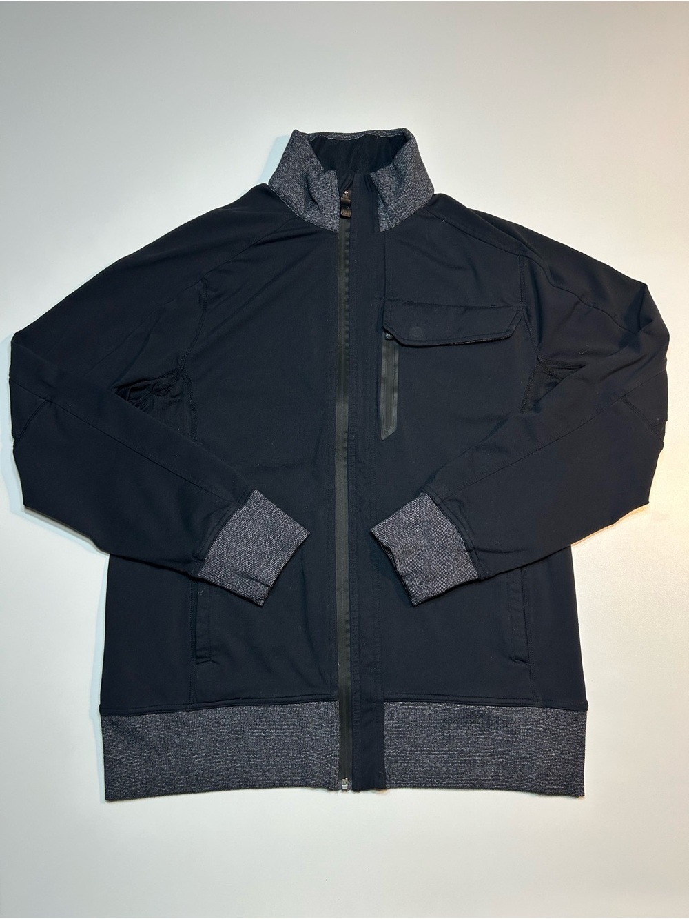 Lululemon Post Gravity Jacket Black Luon Mock Neck Zip Running Jacket Men